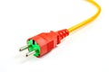 Electrical plug for power connection on white Royalty Free Stock Photo