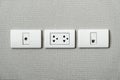 electrical plug socket on wall Royalty Free Stock Photo
