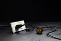 Electrical plug or wire caused by electrical short circuit. Concept of protection against danger. Using non-standard equipment, Royalty Free Stock Photo
