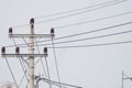 Electrical poles of cable and sky