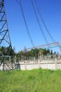 Electrical power high voltage substation Royalty Free Stock Photo