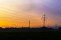 Electrical power lines. Electrical power and energy. Alternative Royalty Free Stock Photo