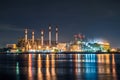 Electrical power plant in night Royalty Free Stock Photo