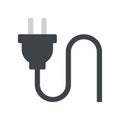 Simple dark gray electrical power plug and cord icon illustration isolated on white background Royalty Free Stock Photo
