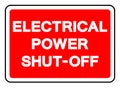 Electrical Power Shut Off Symbol Sign, Vector Illustration, Isolate On White Background Label. EPS10