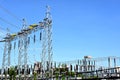 Electrical power station with blue sky. Royalty Free Stock Photo