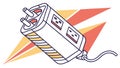 Electrical Power Strip Extension Cord Device, vector design Generative AI Royalty Free Stock Photo