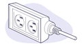 Electrical Power Strip with Multiple Outlets Vector, vector design Generative AI Royalty Free Stock Photo