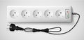 Electrical power strip with a switch