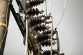Electrical power transformer in high voltage substation Royalty Free Stock Photo