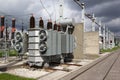 Electrical power transformer Royalty Free Stock Photo