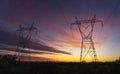 Electrical power transmission towers Royalty Free Stock Photo