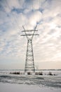 Electrical powerlines in winter Royalty Free Stock Photo