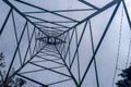 Electrical pylon tower and cables Royalty Free Stock Photo