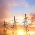 Electrical pylons. Royalty Free Stock Photo