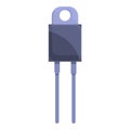 Electrical resistor icon, cartoon style