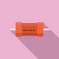 Electrical resistor icon flat vector. Electric circuit