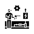 electrical rewiring glyph icon vector illustration