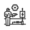 electrical rewiring line icon vector illustration