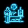electrical rewiring neon glow icon illustration