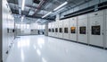 Electrical Room with Rows of Panels and Bright Lighting Royalty Free Stock Photo