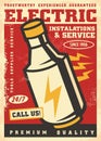 Electrical service and maintenance retro poster design