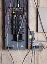 Electrical service panel and branch circuit wiring Royalty Free Stock Photo