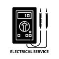 electrical service symbol icon, black vector sign with editable strokes, concept illustration Royalty Free Stock Photo