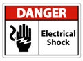 Electrical Shock Electrocution Symbol Sign Isolate On White Background,Vector Illustration EPS.10