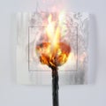 Electrical short circuit leading to plug ignition Royalty Free Stock Photo