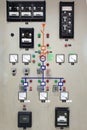 Electrical single-line diagram and electromechanical protection relay, metering on Mimic Panel