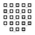 Electrical socket types icon set