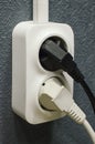 Electrical sockets on wall, close-up Royalty Free Stock Photo