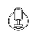 Electrical solowheel icon, one wheel monocycle outline, monowheel for sigle ride Royalty Free Stock Photo