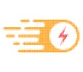 Electrical Strike Halftone Dotted Icon with Fast Rush Effect