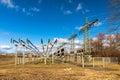 Electrical substation near a hydroelectric power station Royalty Free Stock Photo