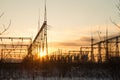Electrical substation. Royalty Free Stock Photo