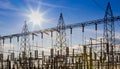 Electrical Substation Towers Royalty Free Stock Photo