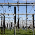 Electrical substation with transformers energy and electricity t