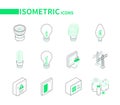 Electrical supplies - modern colorful isometric icons set