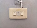 Electrical switch, power switch on the wall, Switch - turn on and off the lights. Royalty Free Stock Photo