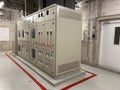 Electrical switch control cabinet, electrical switchboard in industrial plants or power plants Royalty Free Stock Photo