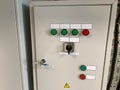 Electrical switch gear ,Digital meter at Low Voltage motor control center cabinet in coal power plant. blurred for background Royalty Free Stock Photo