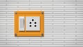 Electrical switch and socket 3d rendering