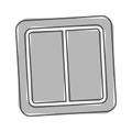 Electrical switch vector icon. Light switch icon cartoon style on white isolated background