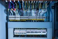 Electrical switchboard, wire, automat Royalty Free Stock Photo