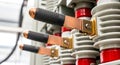 Electrical switchgear with copper contacts and ceramic insulators Royalty Free Stock Photo