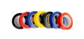 Electrical Tape Isolated, Plastic Duct Tape Rolls, Colored Adhesive Tapes on White Background Royalty Free Stock Photo