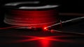 Electrical Testing with Red Light and Wire Spool Keywords: electrical, testing, wire, cable, red light, probe, circuit, connection Royalty Free Stock Photo