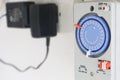 Electrical timer switch control.Timer switch for set electrical system on-off time. Timer relay for machine in resident building
